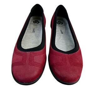Clarks Maroon Cloudsteppers Flats Size 6.5